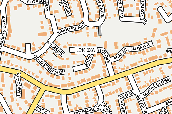 LE10 0XW map - OS OpenMap – Local (Ordnance Survey)