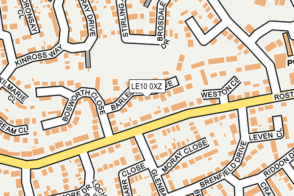 LE10 0XZ map - OS OpenMap – Local (Ordnance Survey)