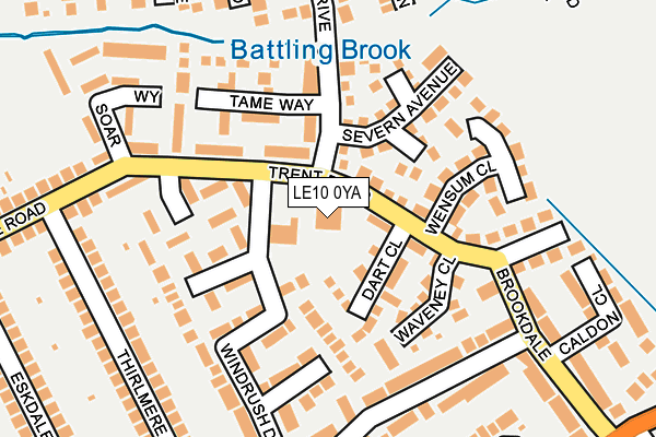 LE10 0YA map - OS OpenMap – Local (Ordnance Survey)