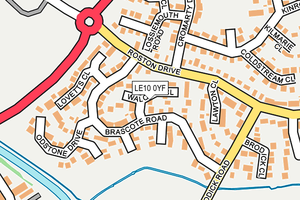 LE10 0YF map - OS OpenMap – Local (Ordnance Survey)