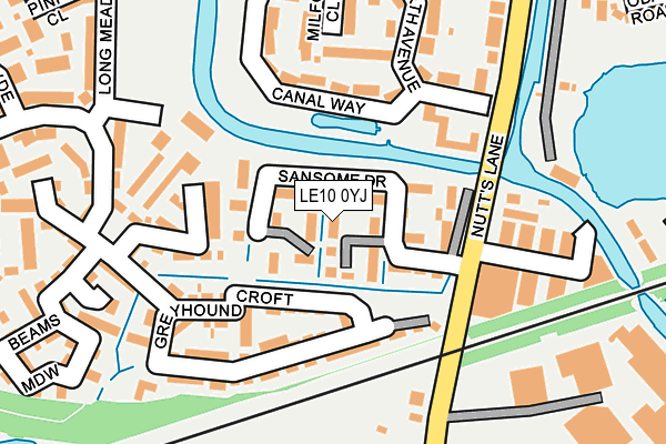 LE10 0YJ map - OS OpenMap – Local (Ordnance Survey)