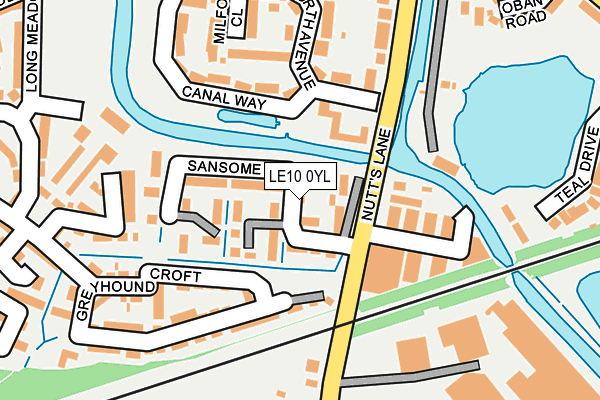 LE10 0YL map - OS OpenMap – Local (Ordnance Survey)