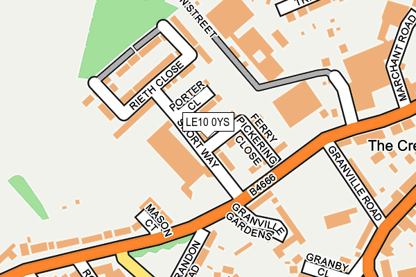 LE10 0YS map - OS OpenMap – Local (Ordnance Survey)