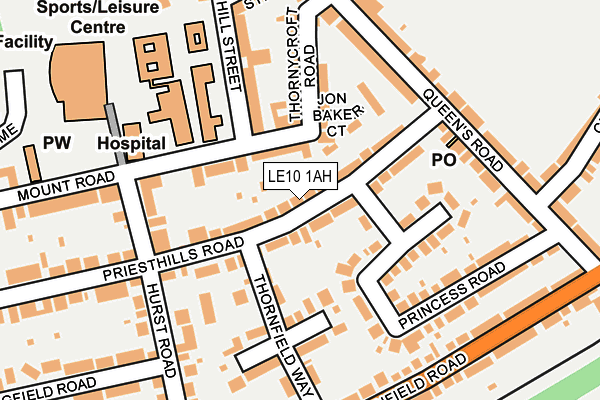LE10 1AH map - OS OpenMap – Local (Ordnance Survey)