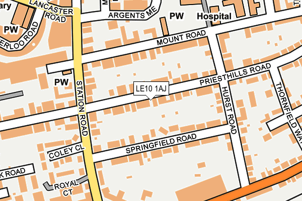LE10 1AJ map - OS OpenMap – Local (Ordnance Survey)
