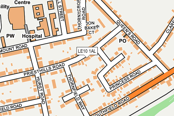 LE10 1AL map - OS OpenMap – Local (Ordnance Survey)