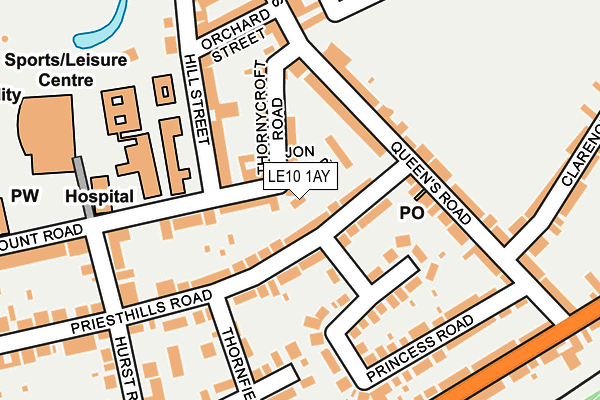 LE10 1AY map - OS OpenMap – Local (Ordnance Survey)