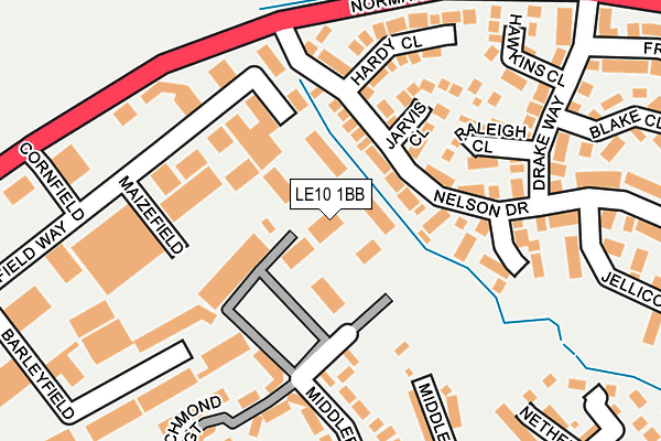 LE10 1BB map - OS OpenMap – Local (Ordnance Survey)
