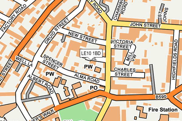 LE10 1BD map - OS OpenMap – Local (Ordnance Survey)