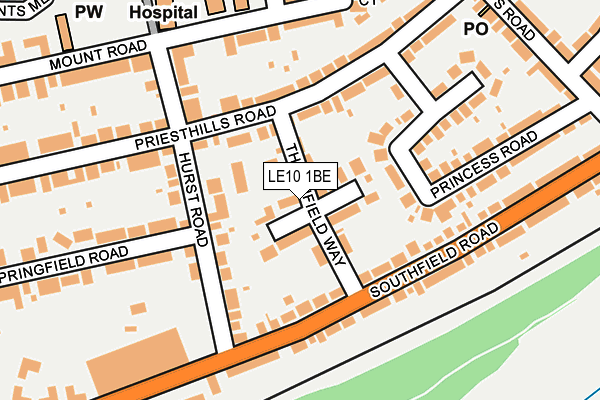 LE10 1BE map - OS OpenMap – Local (Ordnance Survey)