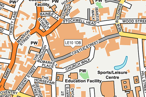 LE10 1DB map - OS OpenMap – Local (Ordnance Survey)