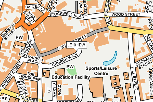 LE10 1DW map - OS OpenMap – Local (Ordnance Survey)