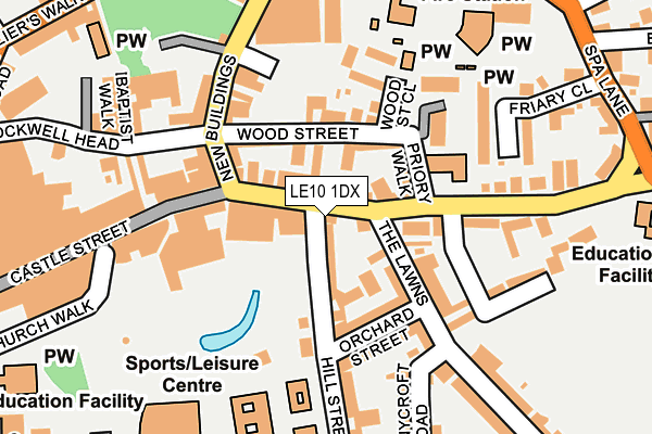 LE10 1DX map - OS OpenMap – Local (Ordnance Survey)