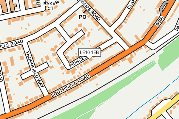 LE10 1EB map - OS OpenMap – Local (Ordnance Survey)