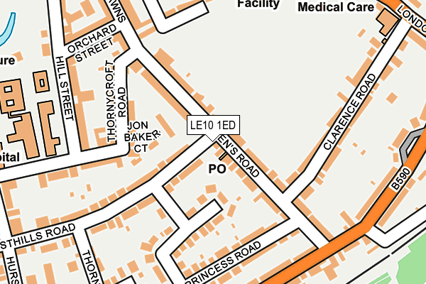 LE10 1ED map - OS OpenMap – Local (Ordnance Survey)