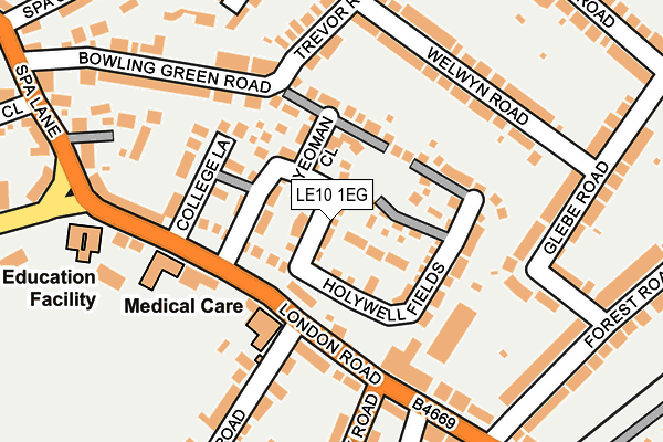 LE10 1EG map - OS OpenMap – Local (Ordnance Survey)