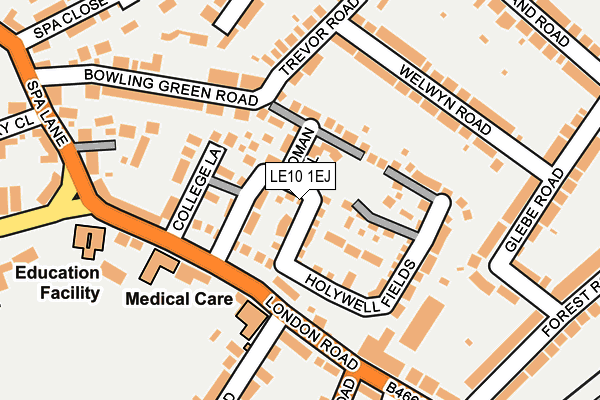 LE10 1EJ map - OS OpenMap – Local (Ordnance Survey)