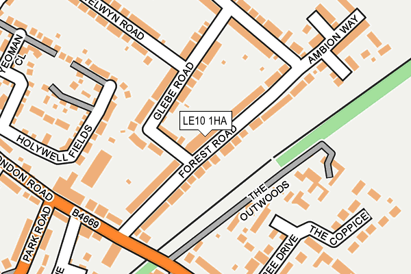 LE10 1HA map - OS OpenMap – Local (Ordnance Survey)