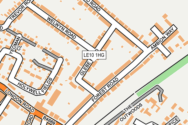 LE10 1HG map - OS OpenMap – Local (Ordnance Survey)