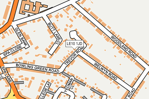 LE10 1JD map - OS OpenMap – Local (Ordnance Survey)
