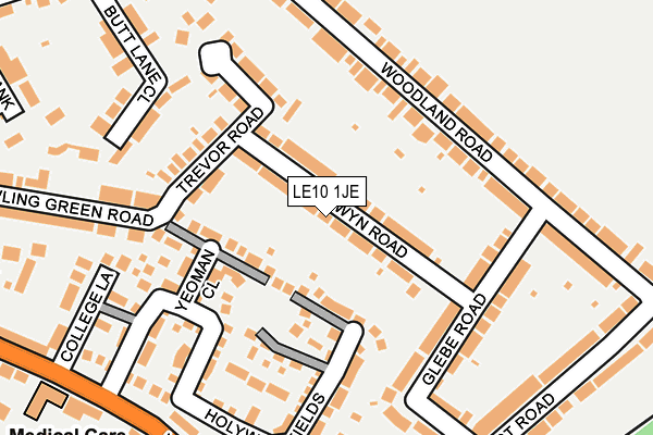 LE10 1JE map - OS OpenMap – Local (Ordnance Survey)