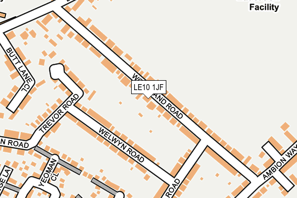 LE10 1JF map - OS OpenMap – Local (Ordnance Survey)