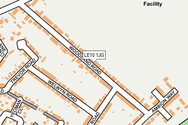 LE10 1JG map - OS OpenMap – Local (Ordnance Survey)
