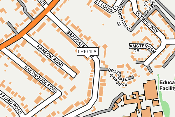 LE10 1LA map - OS OpenMap – Local (Ordnance Survey)