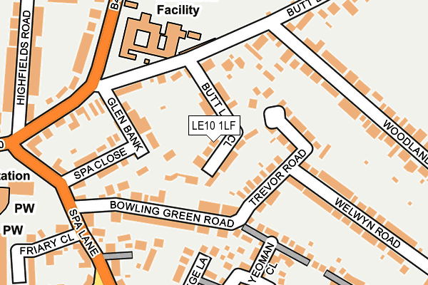 LE10 1LF map - OS OpenMap – Local (Ordnance Survey)