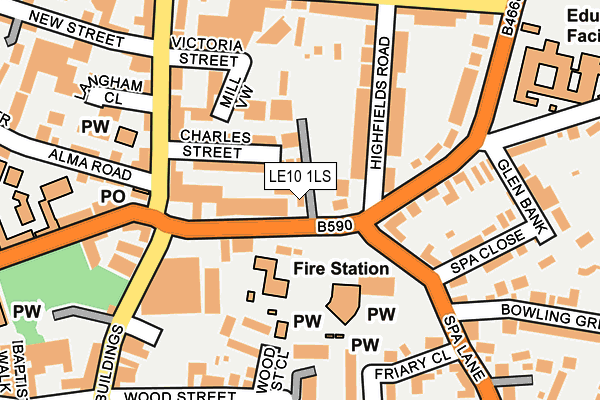 LE10 1LS map - OS OpenMap – Local (Ordnance Survey)