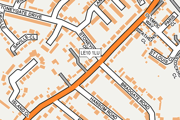 LE10 1LU map - OS OpenMap – Local (Ordnance Survey)