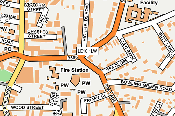 LE10 1LW map - OS OpenMap – Local (Ordnance Survey)