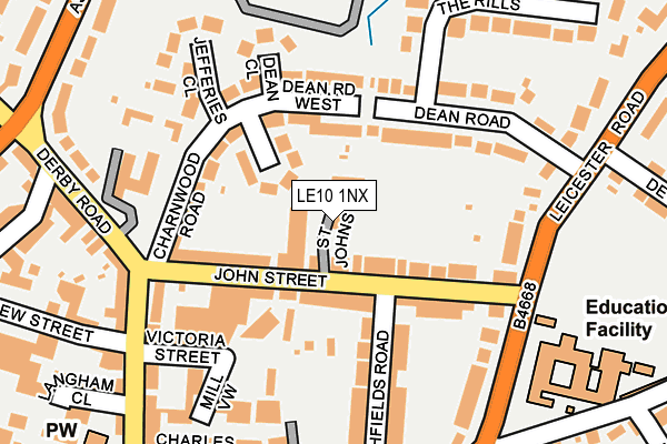 LE10 1NX map - OS OpenMap – Local (Ordnance Survey)
