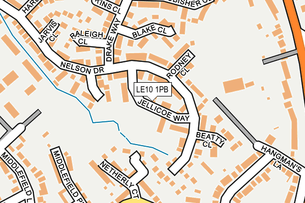 LE10 1PB map - OS OpenMap – Local (Ordnance Survey)