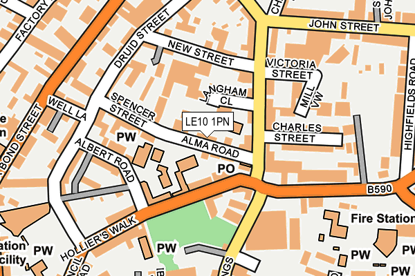 LE10 1PN map - OS OpenMap – Local (Ordnance Survey)