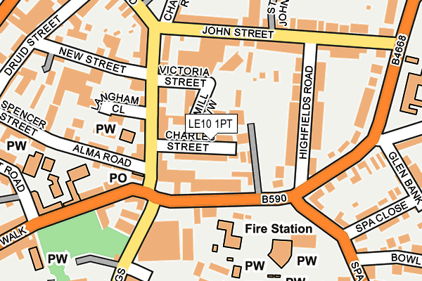 LE10 1PT map - OS OpenMap – Local (Ordnance Survey)