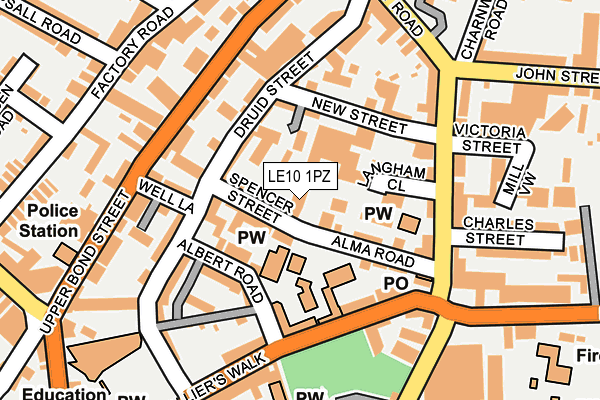 LE10 1PZ map - OS OpenMap – Local (Ordnance Survey)