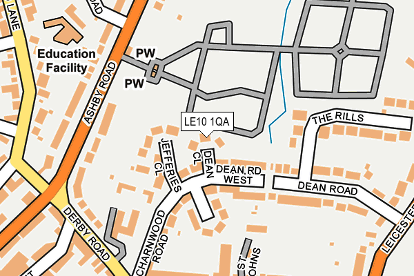 LE10 1QA map - OS OpenMap – Local (Ordnance Survey)
