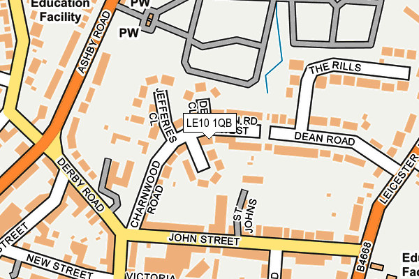 LE10 1QB map - OS OpenMap – Local (Ordnance Survey)