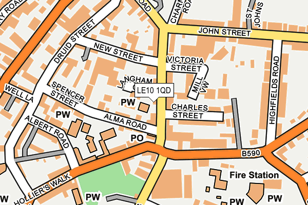 LE10 1QD map - OS OpenMap – Local (Ordnance Survey)
