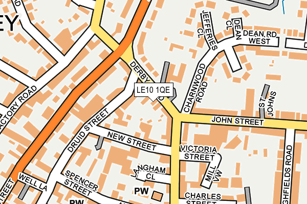 LE10 1QE map - OS OpenMap – Local (Ordnance Survey)