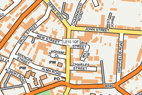 LE10 1QF map - OS OpenMap – Local (Ordnance Survey)