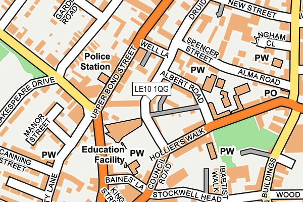 LE10 1QG map - OS OpenMap – Local (Ordnance Survey)