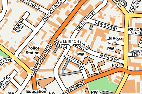 LE10 1QH map - OS OpenMap – Local (Ordnance Survey)