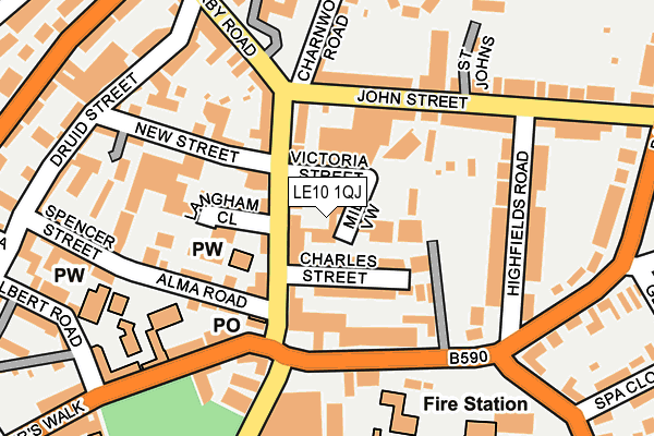 LE10 1QJ map - OS OpenMap – Local (Ordnance Survey)