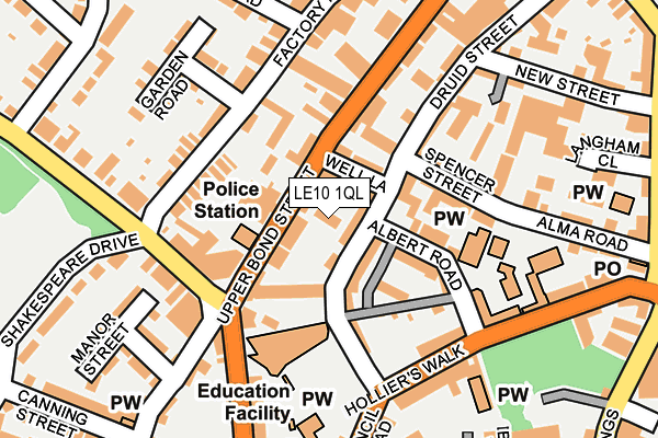 LE10 1QL map - OS OpenMap – Local (Ordnance Survey)