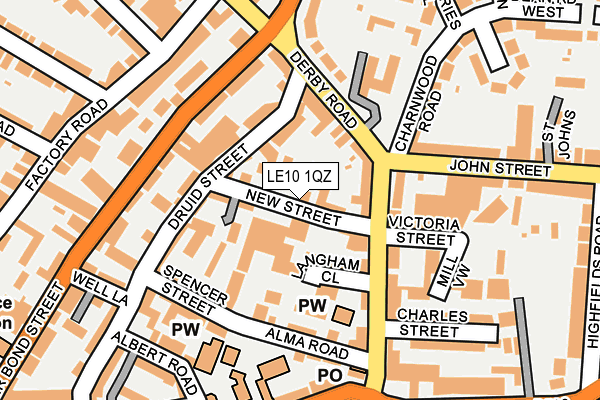 LE10 1QZ map - OS OpenMap – Local (Ordnance Survey)