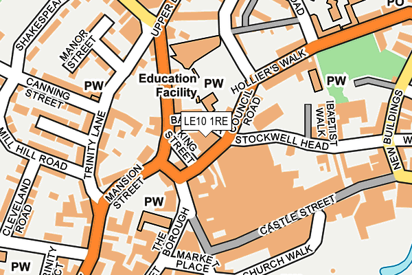 LE10 1RE map - OS OpenMap – Local (Ordnance Survey)