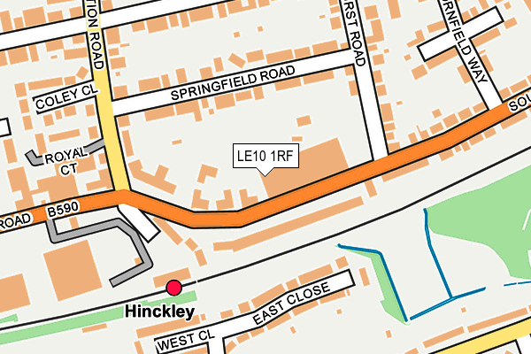 LE10 1RF map - OS OpenMap – Local (Ordnance Survey)