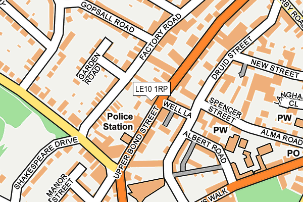 LE10 1RP map - OS OpenMap – Local (Ordnance Survey)